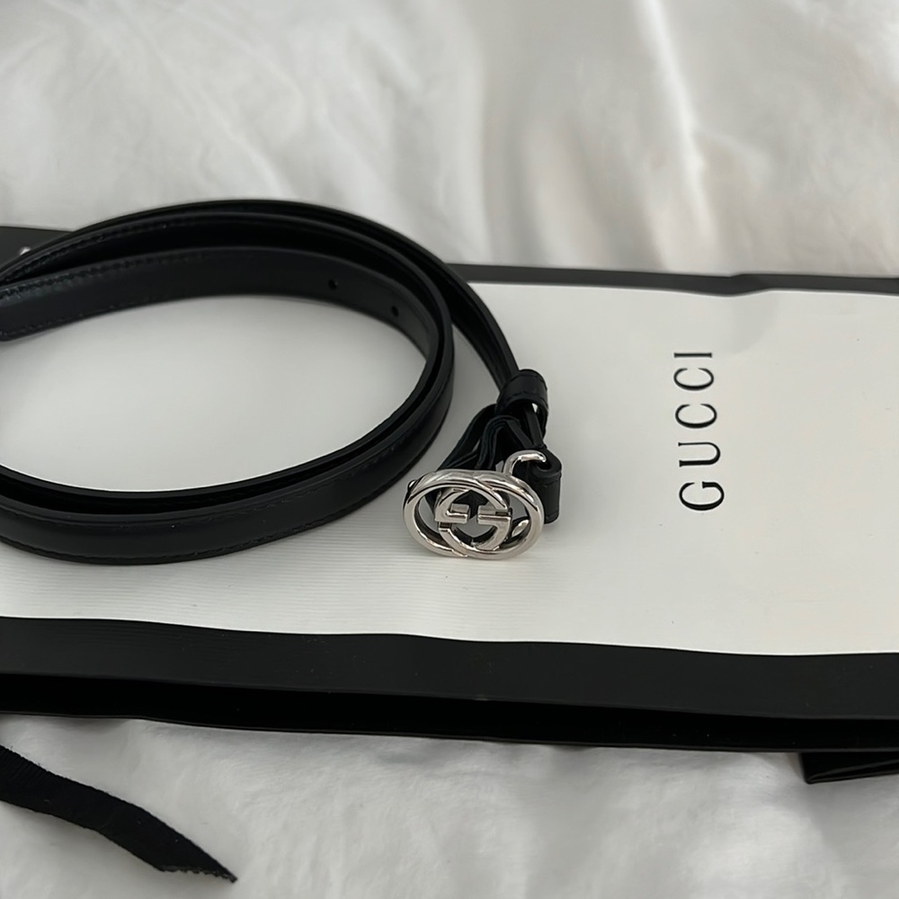 Mini Black GG Gucci Belt